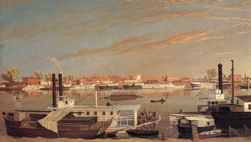 George Tirrell View of Sacramento,California,From Across the Sacramento River oil painting picture